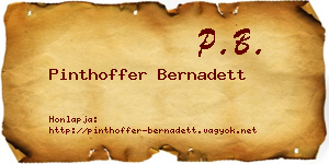 Pinthoffer Bernadett névjegykártya