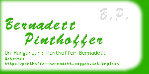 bernadett pinthoffer business card